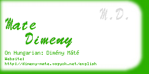 mate dimeny business card